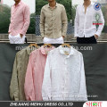 Solid color linen fabric Mens casual shirts